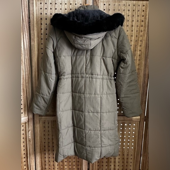 NWOT Water Resistant Long Winter Coat Down Jacket Puffer Parka Fur Hood - Picture 8 of 14